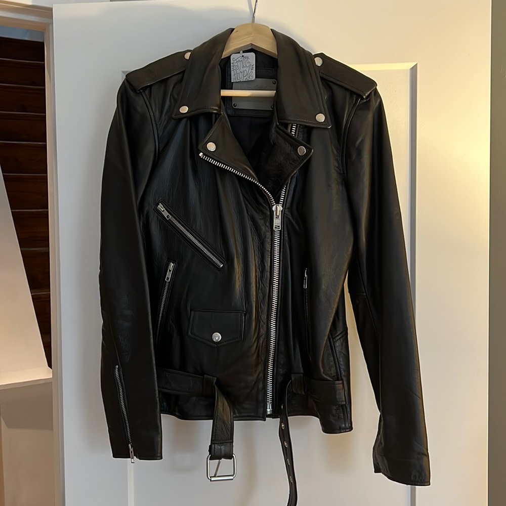 BRAND NEW WITH TAGS Free People Leather Motorcycle Jacket Size Large